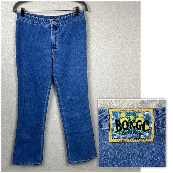Vintage Bongo by Gene Montesano Bareback Bootcut Jeans Blue Denim Sz 9 - Picture 1 of 13